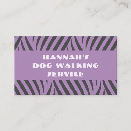 Pet Sitter Dog Walking Animal Care Purple Abstract Business Card