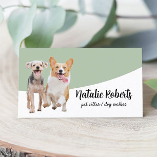Pet Sitter Dog Walking Pet Boutique Sage Green Business Card