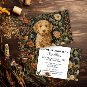 Pet Sitter Goldendoodle Puppy Elegant Vintage Business Card