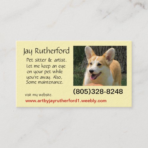 Pet sitter needed business card