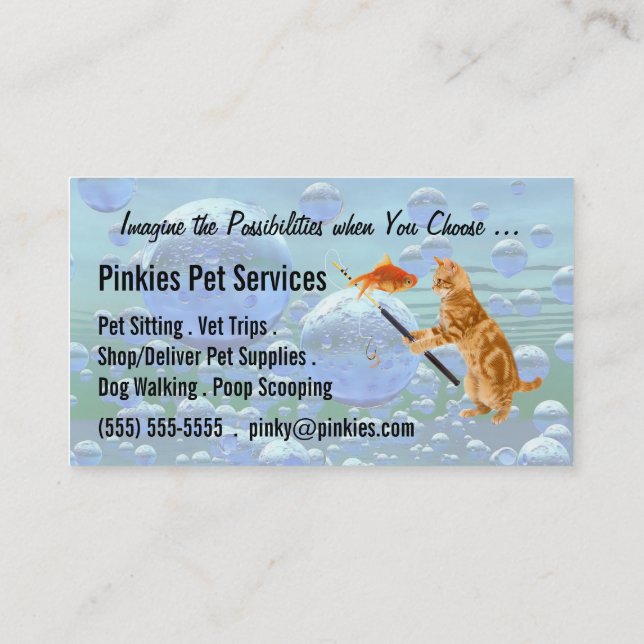 Pet Sitter or Pet Concierge Business Tabby Dreams Business Card (Back)