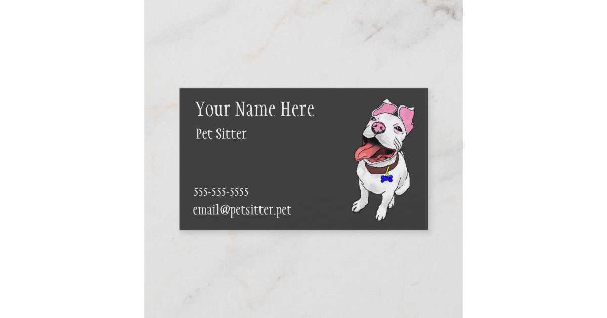 Pet sitter Pet care business cards with dog