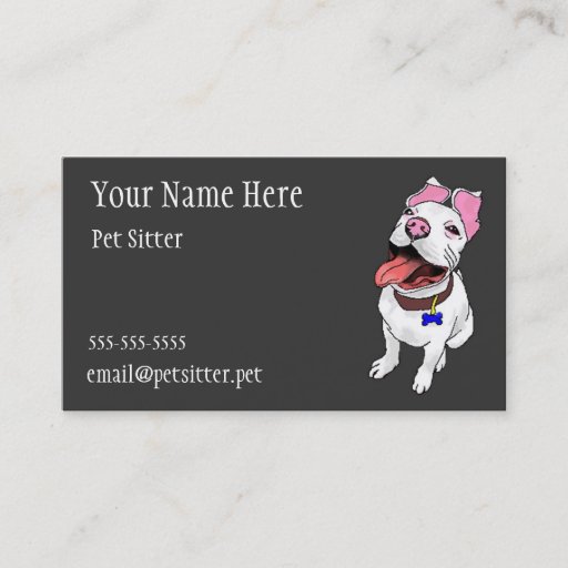 Customizable Pet sitter Pet care business cards with dog