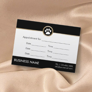 Pet Sitter Pet Salon Modern Paw Logo Appointment Card