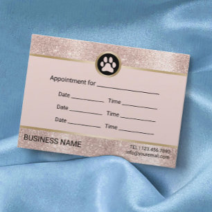 Pet Sitter Pet Sitting Blush Rose Gold Appointment Card