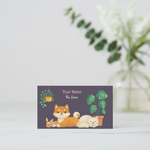 Pet SitterPet Sitting Business Card Cute Animals