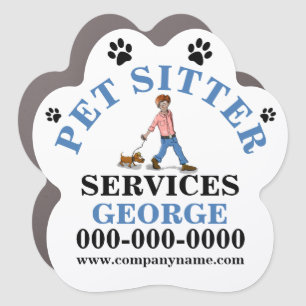 Pet sitter professional animal care DIY red hair Car Magnet