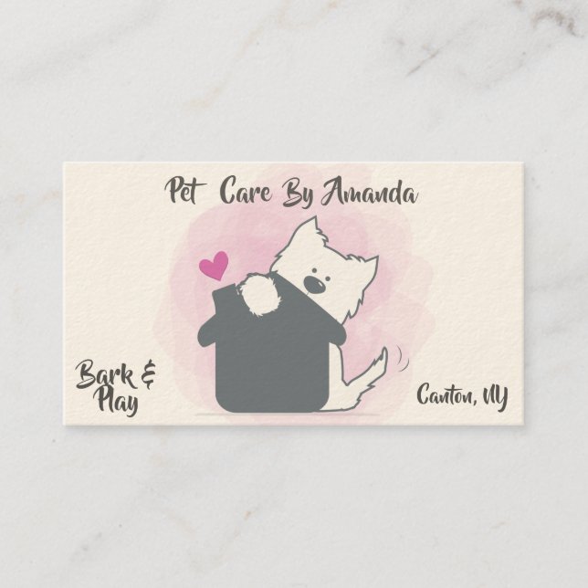 Pet Sitter Rover Dog Boarding Business Cards (Front)