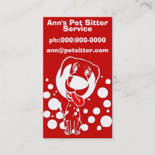 Customizable Pet Sitter Service Business Card