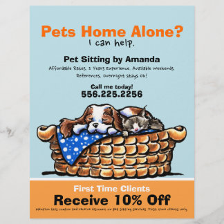 Pet Sitter Sitting Ad Coupon CKCS/kitten Flyer