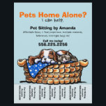 Pet Sitter Sitting Personalized Tear Sheet<br><div class="desc">Promote your pet sitting business with these full color eye-catching flyers that you personalize with your own info. Original design by Andie, illustrator and creator of Off-Leash Art™, featuring her hand drawn CKCS & kitten illustration. To change the background color, click the orange "customize it!" button below the product image,...</div>