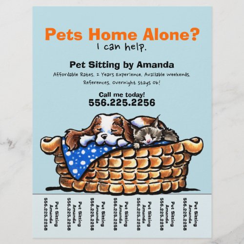 Pet Sitter Sitting Personalized Tear Sheet