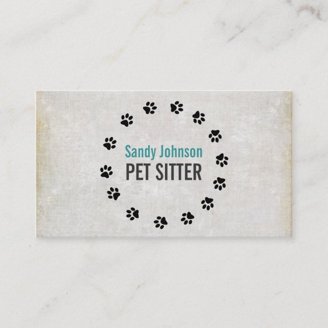 Pet Sitter Sitting Services Business Business Card (Front)