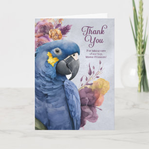 Pet Sitter Thank You Hyacinth Macaw Parrot Custom Card