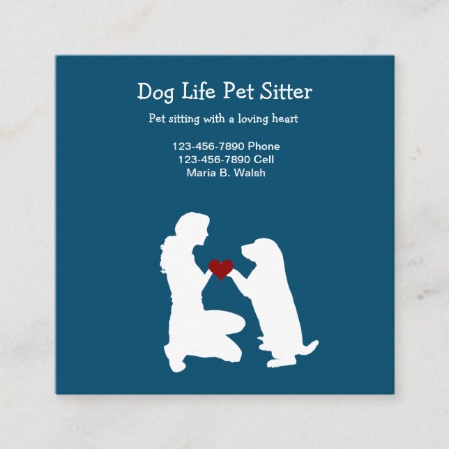 Pet Sitter Themed Business Cards (Front)