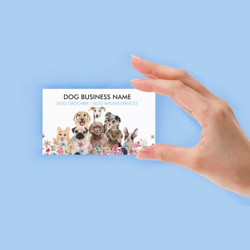 Pet Sitter Walker dog petcare blue Business Card