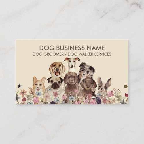 Pet Sitter Walker dog petcare brown sketch Business Card