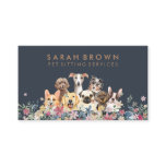 Pet Sitter Walker dog petcare navy brown Business Card Pet Sitter Walker dog petcare navy brown Business Card