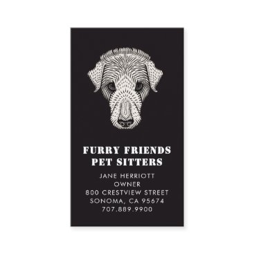 Pet Sitter White On Black Business Card Pet Sitter White On Black Business Card