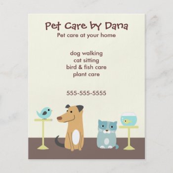 Pet Sitter's Advertising Flyer by PetProDesigns at Zazzle