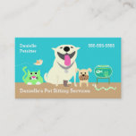 Pet Sitters Business Card-blue/green Business Card at Zazzle