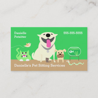 Pet Sitters Business Card-green Card