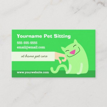 Pet Sitter's Business Card With Cat by PetProDesigns at Zazzle