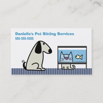 Pet Sitter's Dog Cat & Aquarium Business Card by PetProDesigns at Zazzle