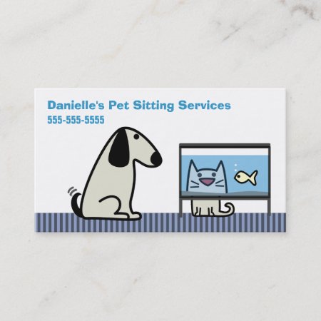 Pet Sitter's Dog Cat & Aquarium Business Card