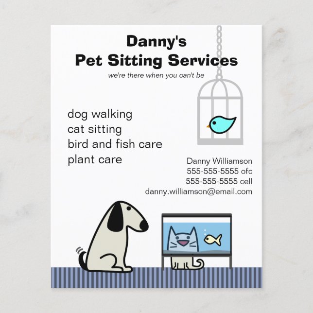 Pet Sitter's Dog Cat & Aquarium Flyer (Front)