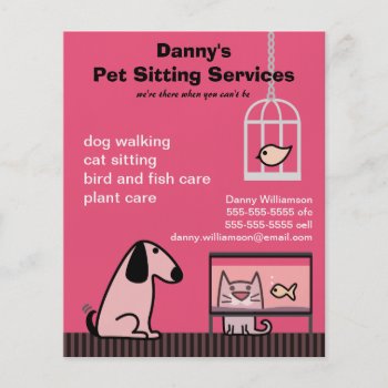 Pet Sitter's Dog & Cat Red Flyer by PetProDesigns at Zazzle