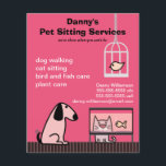 Pet Sitter's Dog & Cat Red Flyer<br><div class="desc">Get the word out on your pet care business with this cute and colorful flyer. Advertise your pet sitting,  dog walking,  bird and fish care services. Please contact me if you would like the layout altered to accommodate a different text setup.</div>