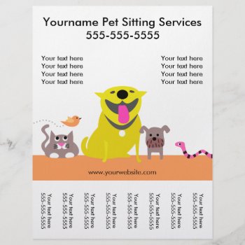 Pet Sitter's Flyer With Tags-dog  Cat  Bird  Snake by PetProDesigns at Zazzle