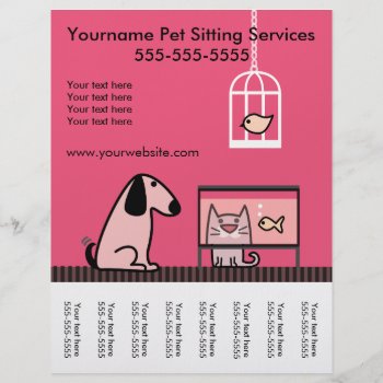 Pet Sitter's Flyer With Tags-red by PetProDesigns at Zazzle