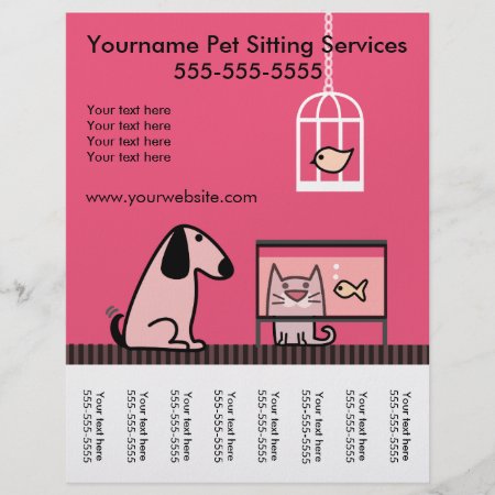 Pet Sitter's Flyer With Tags-red