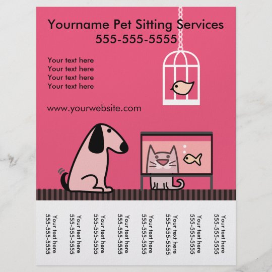 Pet Sitter's Flyer with tagsred