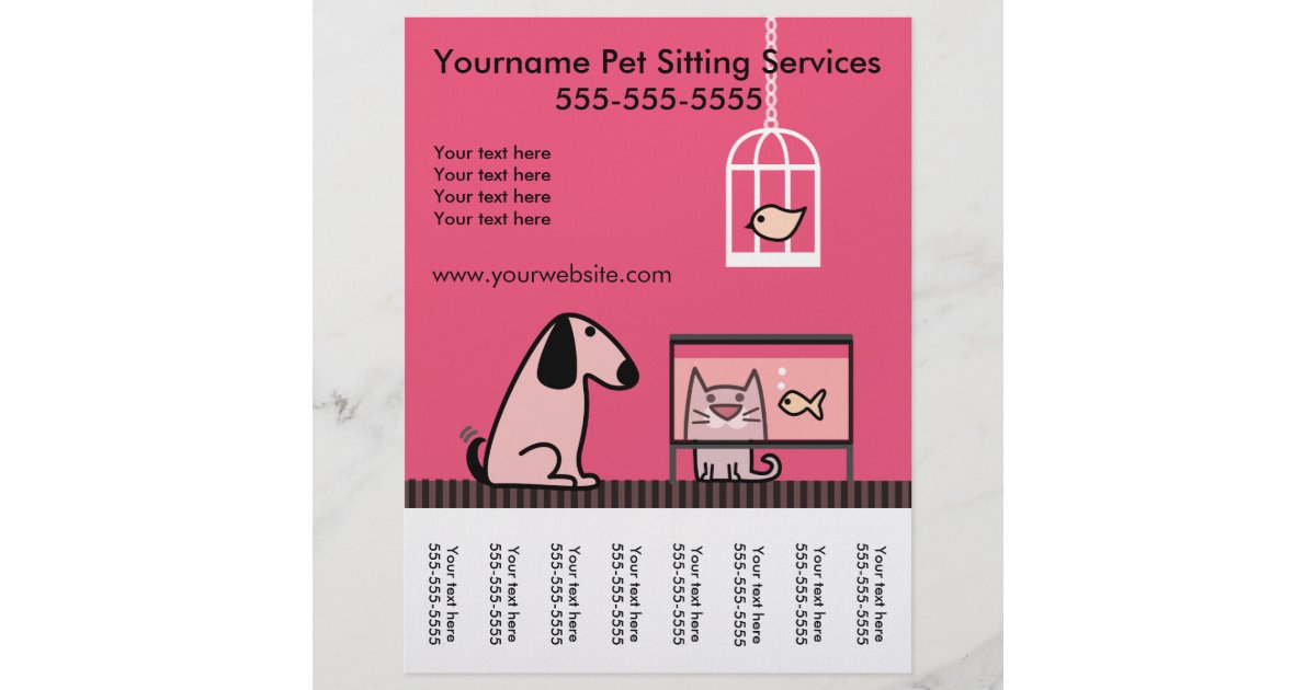 pet sitter s flyer with tags red zazzle com