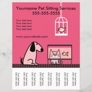 Pet Sitter's Flyer with tags-red