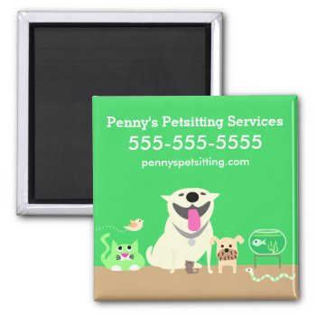 Pet Sitter's Green Magnet by PetProDesigns at Zazzle