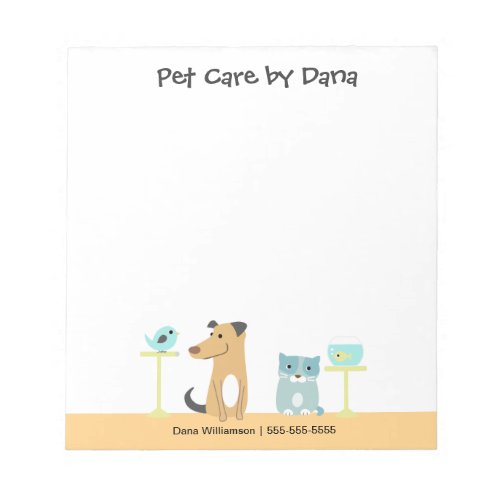 Pet Sitters Notepad