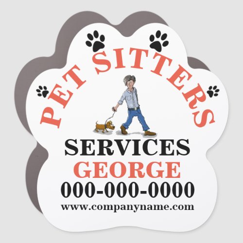 Pet sitters professional animal care DIY orange Car Magnet