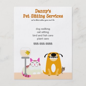 Pet Sitter's Promotional Flyer by PetProDesigns at Zazzle