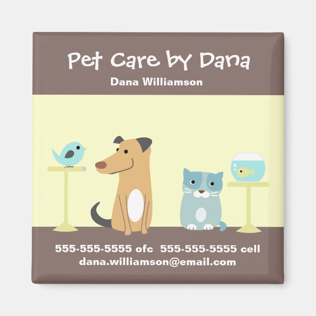 Pet Sitter's Promotional Magnet (Front)
