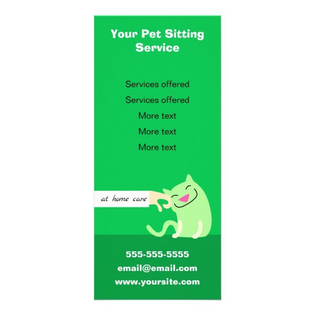 Pet Sitter's Rack Card with Cat (Front)