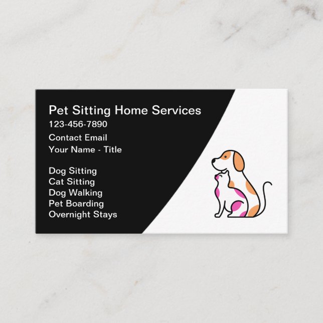 Pet Sitting And Boarding Services Business Card (Front)