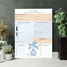 Pet Sitting and Home Care Instructions Client List