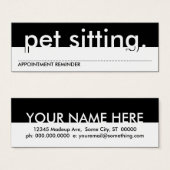 pet sitting. (appointment card) (Front & Back)
