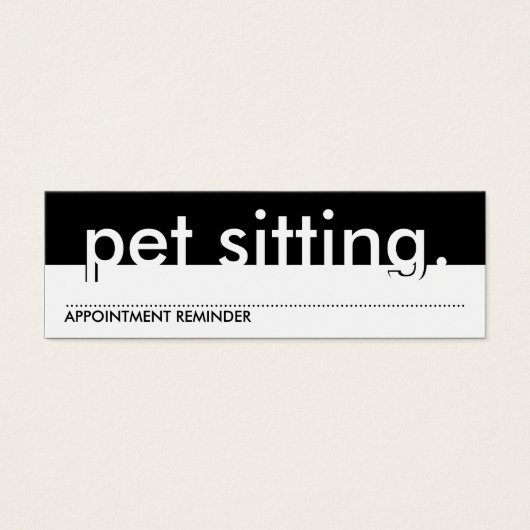 pet sitting. (appointment card) (Front)