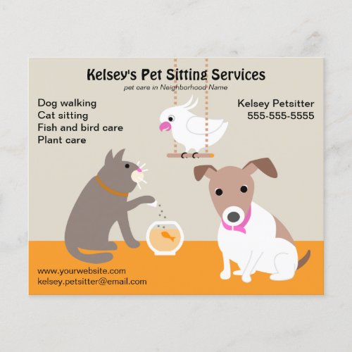 Pet Sitting Business Advertising Flyer