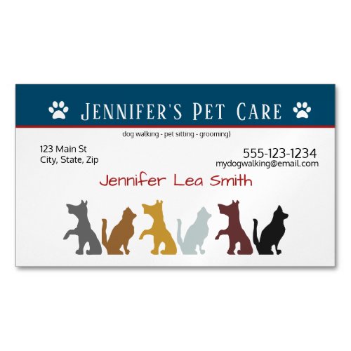 Pet Sitting Business Card Magnet